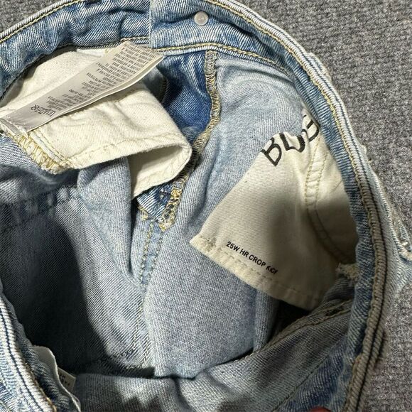 BDG Women's High Rise Flare Jeans Blue Size 25 Light Wash Raw Hem - Picture 4 of 10